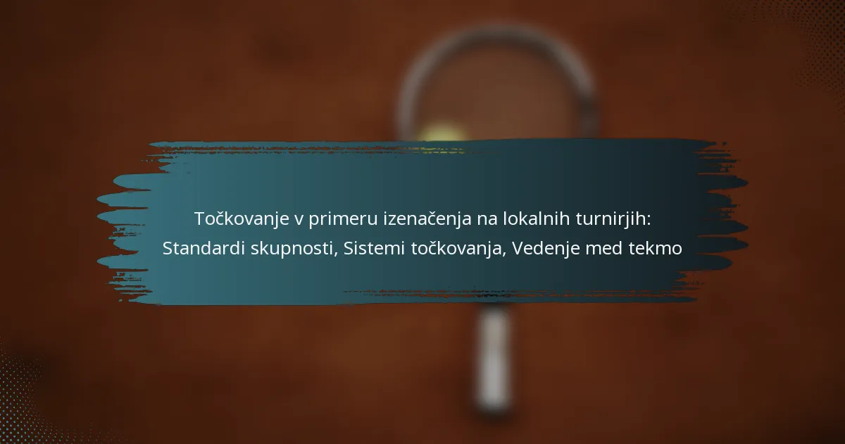 Točkovanje v primeru izenačenja na lokalnih turnirjih: Standardi skupnosti, Sistemi točkovanja, Vedenje med tekmo