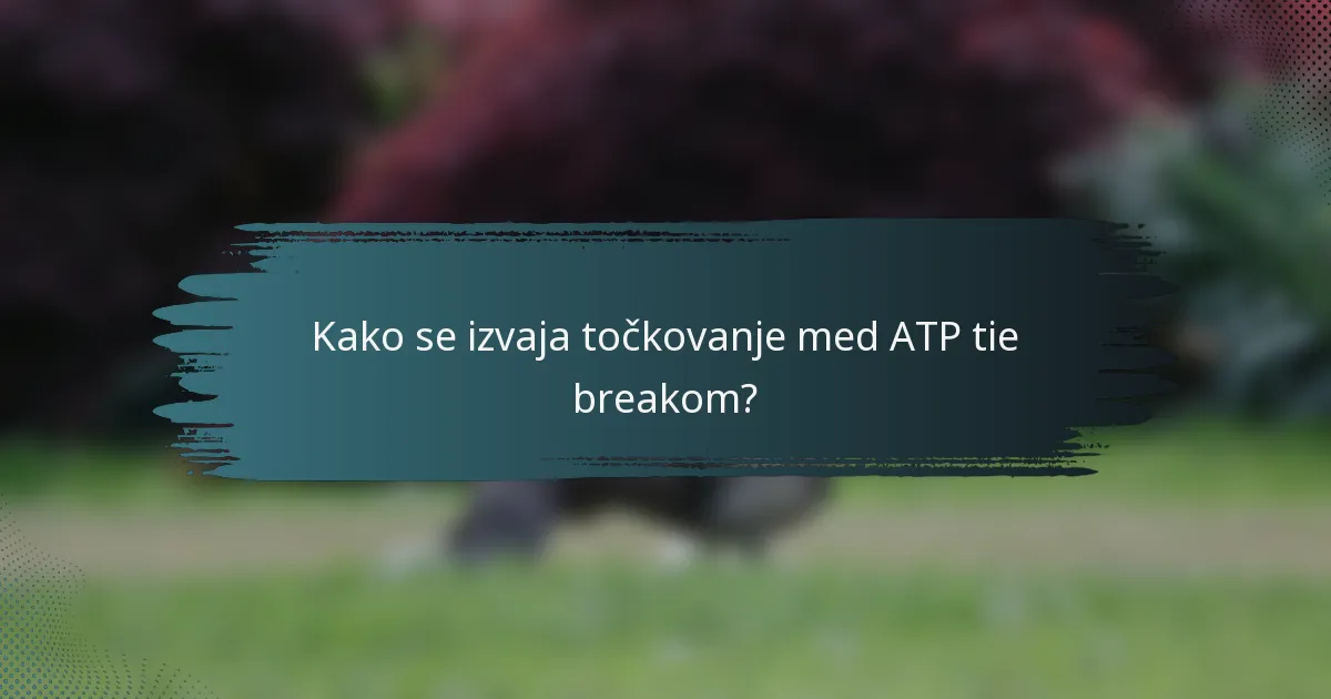 Kako se izvaja točkovanje med ATP tie breakom?