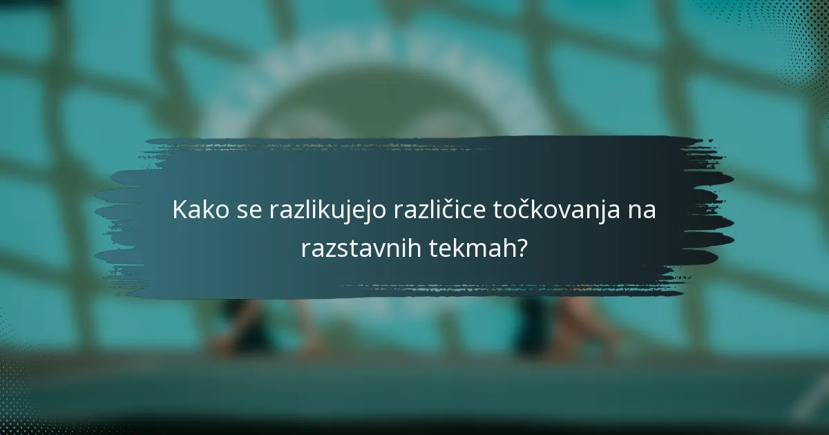 Kako se razlikujejo različice točkovanja na razstavnih tekmah?