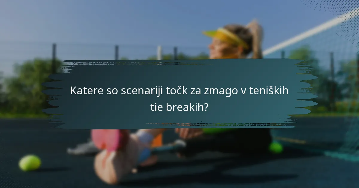 Katere so scenariji točk za zmago v teniških tie breakih?