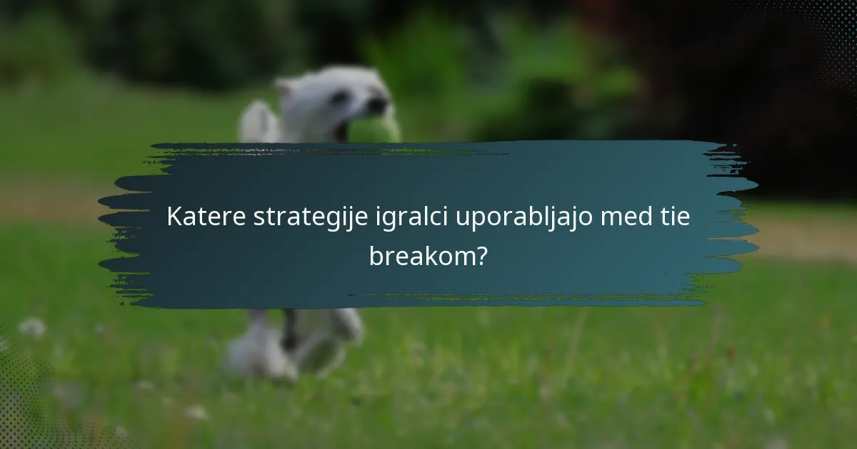 Katere strategije igralci uporabljajo med tie breakom?